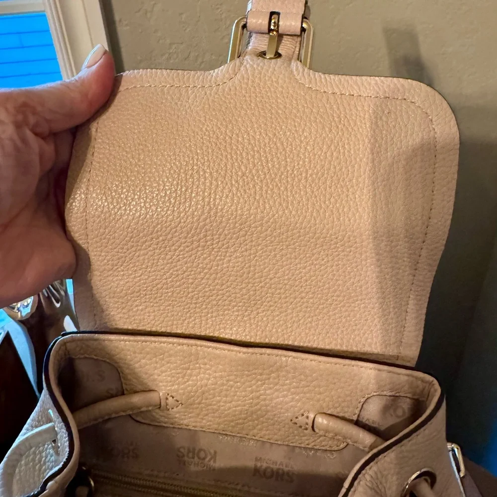 Michael Kors Beige/Tan Pebbled Leather Backpack